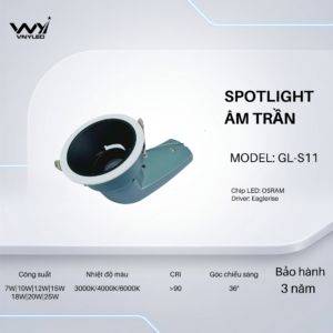 Đèn LED Spotlight Âm Trần 12W|15W|18W|20W|25W CRI90 Model GL-S11 - VNYLED