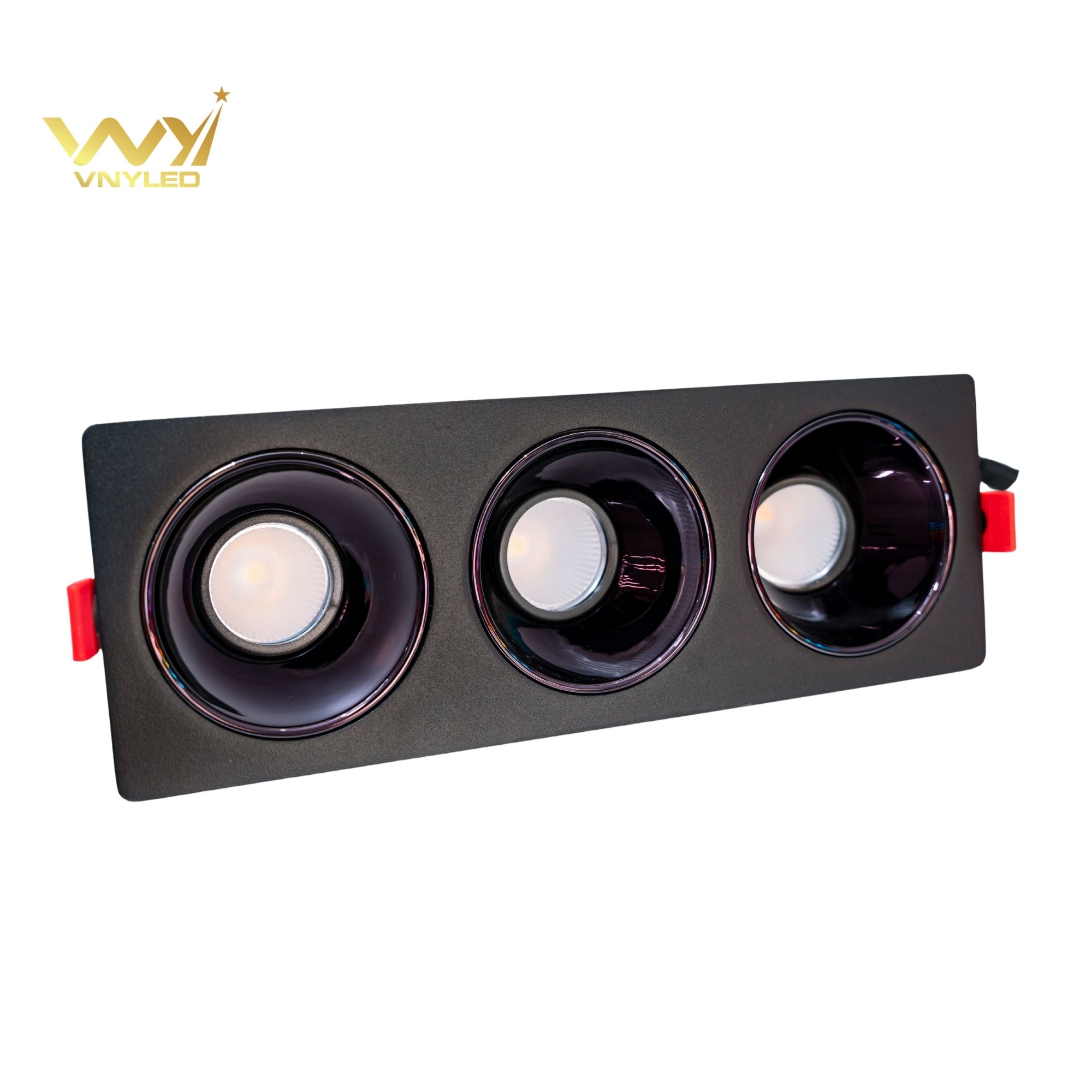 Đèn LED Spotlight Âm Trần Viền Vuông Ba Bóng CRI90 Model GL-S01E3 - VNYLED