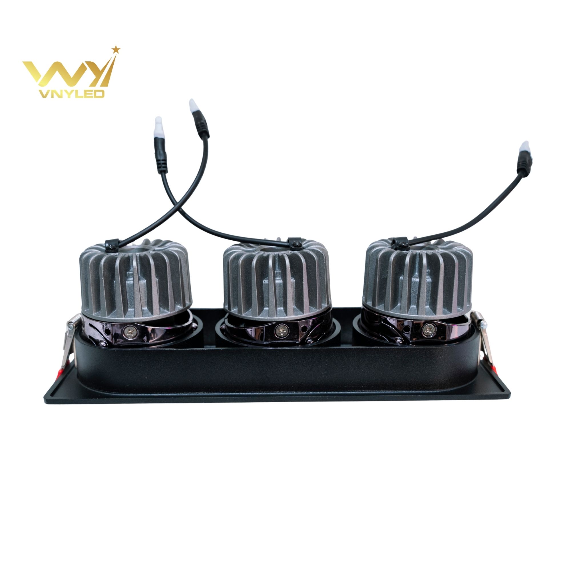 Đèn LED Spotlight Âm Trần Viền Vuông Ba Bóng CRI90 Model GL-S01E3 - VNYLED - Ảnh 2