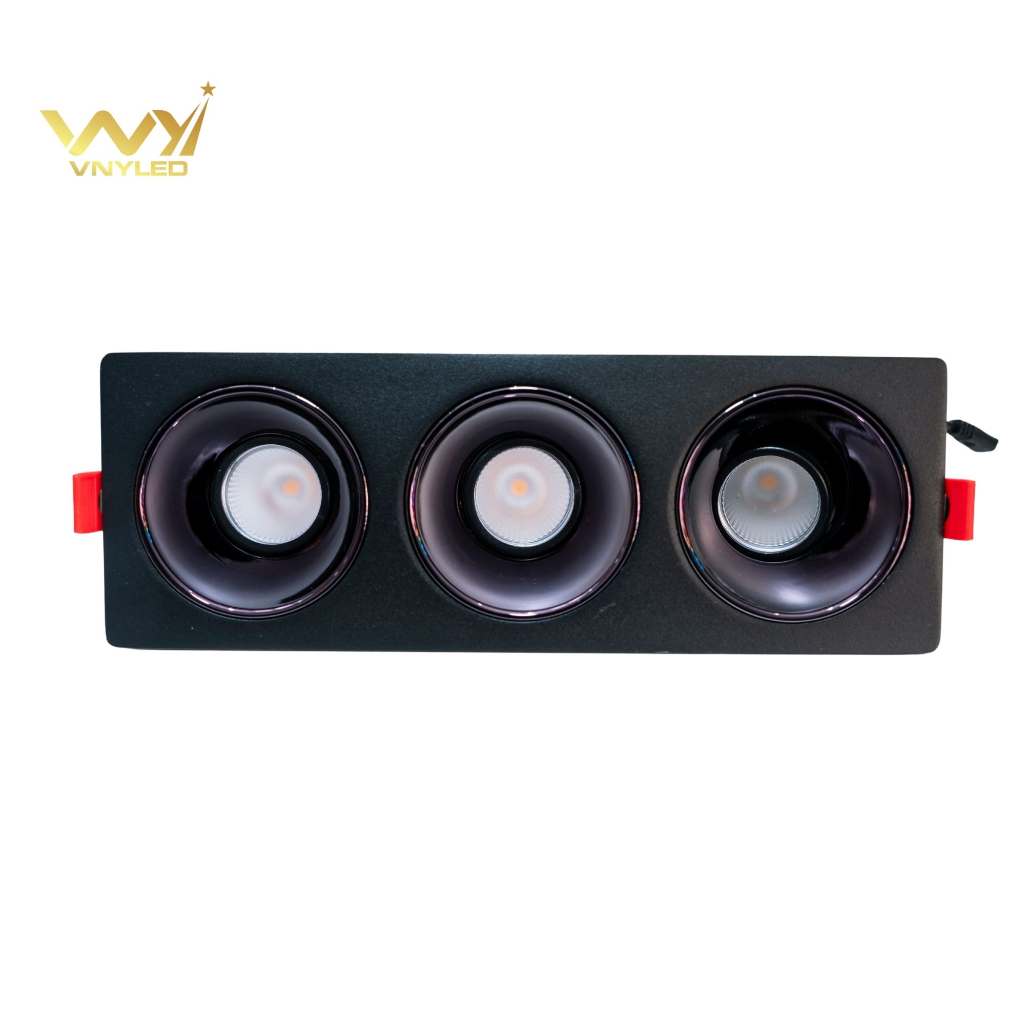 Đèn LED Spotlight Âm Trần Viền Vuông Ba Bóng CRI90 Model GL-S01E3 - VNYLED - Ảnh 3