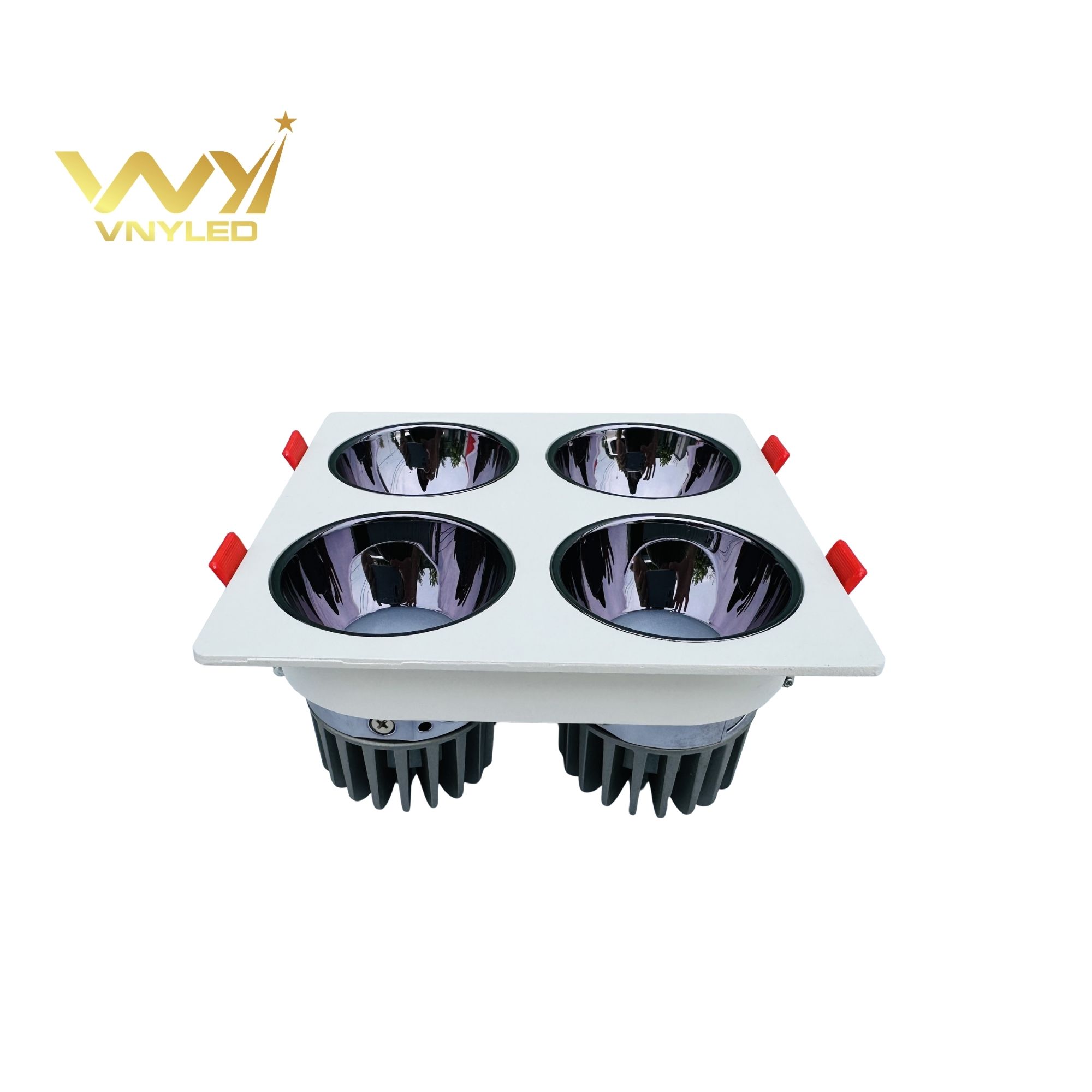 Đèn LED Spotlight Âm Trần Viền Vuông Bốn Bóng CRI90 Model GL-S01E4 - VNYLED - Ảnh 2