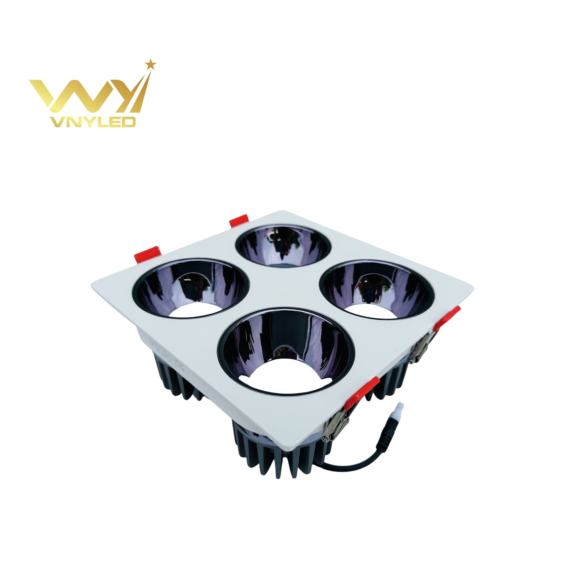 Đèn LED Spotlight Âm Trần Viền Vuông Bốn Bóng CRI90 Model GL-S01E4 - VNYLED - Ảnh 3