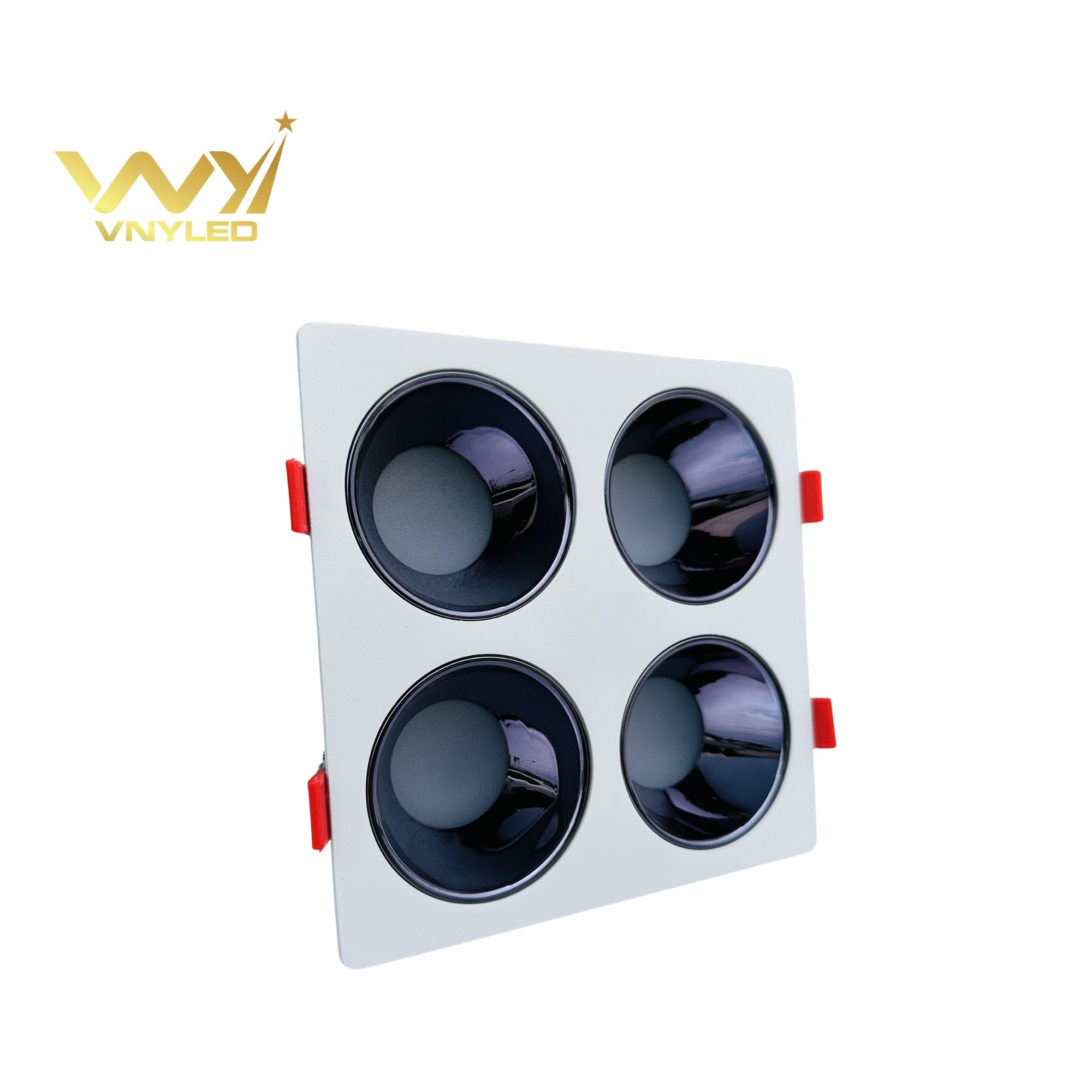 Đèn LED Spotlight Âm Trần Viền Vuông Bốn Bóng CRI90 Model GL-S01E4 - VNYLED