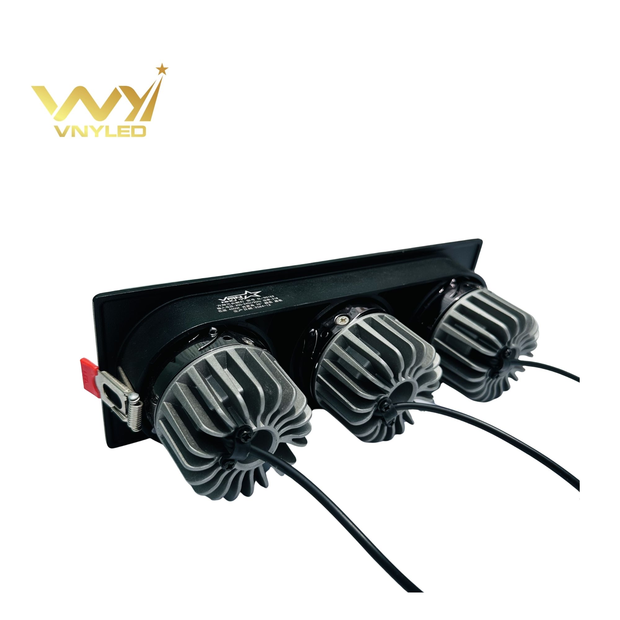 Đèn LED Spotlight Âm Trần Viền Vuông Ba Bóng CRI90 Model GL-S01E3 - VNYLED - Ảnh 4