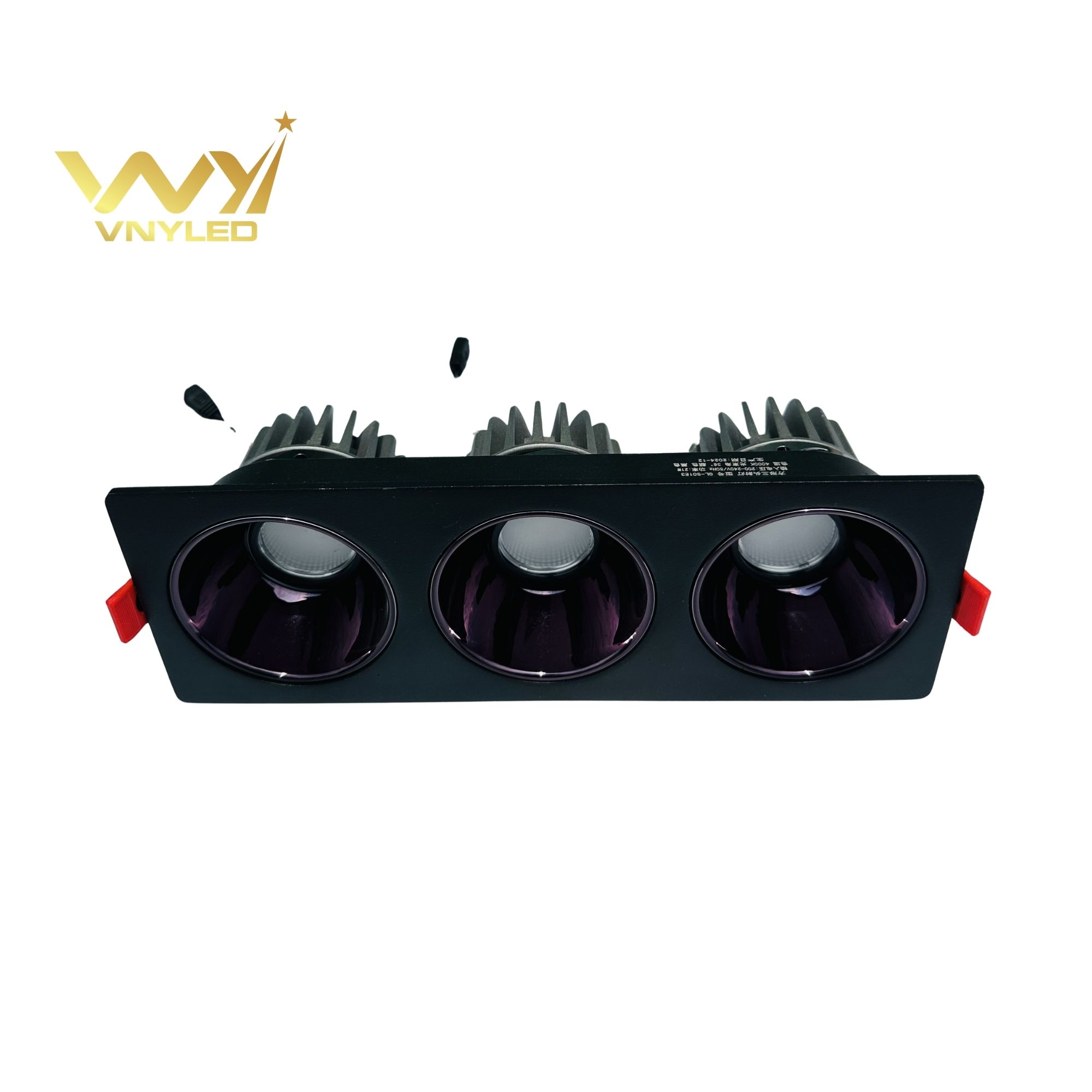 Đèn LED Spotlight Âm Trần Viền Vuông Ba Bóng CRI90 Model GL-S01E3 - VNYLED - Ảnh 5