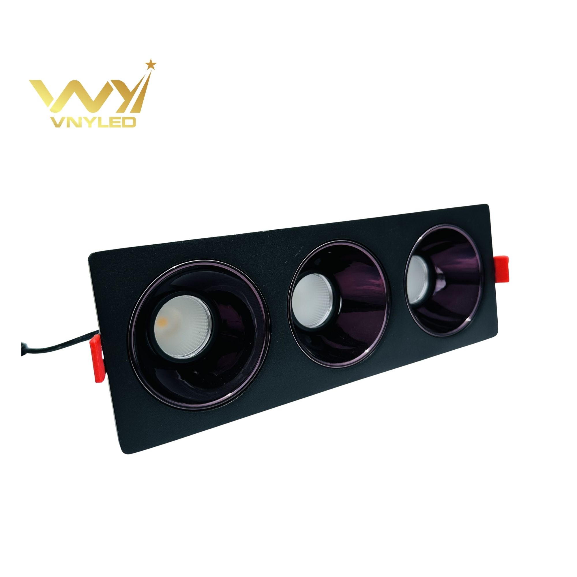 Đèn LED Spotlight Âm Trần Viền Vuông Ba Bóng CRI90 Model GL-S01E3 - VNYLED - Ảnh 7