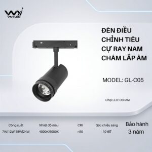 Đèn LED Điều Chỉnh Tiêu Cự Ray Nam Châm Lắp Âm 7W|12W|18W|24W CRI90 Model GL-C05 - VNYLED