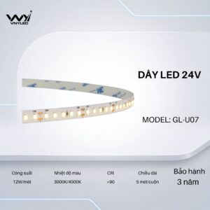Dây LED 24V 2835D Loại Dán Model: GL-U07 - VNYLED