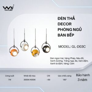 Đèn LED Thả Phòng Ngủ Bàn Ăn 7W Model: GL-D03C - VNYLED