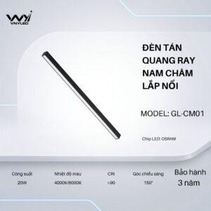Đèn LED Tán Quang Ray Nam Châm Lắp Nổi 20W CRI90 Model GL-CM01 - VNYLED