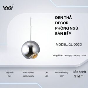 Đèn LED Thả Phòng Ngủ Bàn Ăn 7W Model: GL-D03D - VNYLED