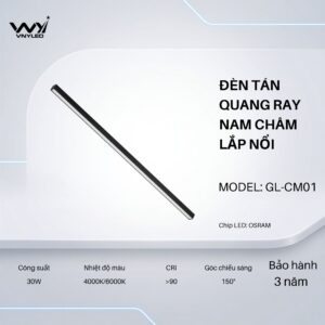 Đèn LED Tán Quang Ray Nam Châm Lắp Nổi 30W CRI90 Model GL-CM01 - VNYLED