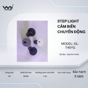 Đèn LED Cầu Thang, Cảm Biến Chuyển Động 1W Model GL - T45YG