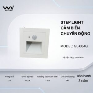 Đèn LED Cầu Thang, Cảm Biến Chuyển Động 3W Model GL - 004G