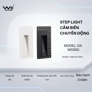 Đèn LED Cầu Thang, Cảm Biến Chuyển Động 3W Model GL - W020G