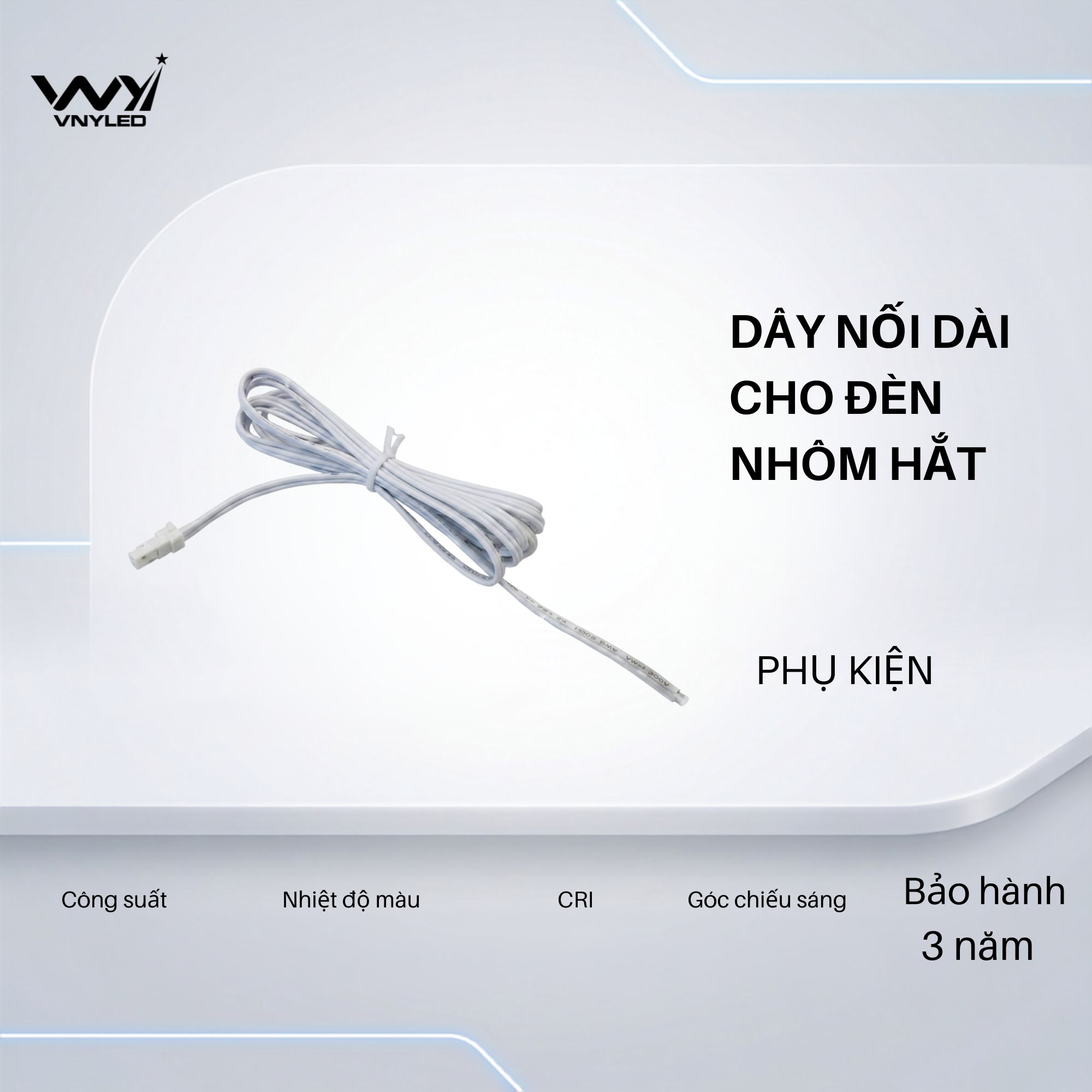 Dây Nối Dài Cho Đèn Thanh Nhôm Gắn Tủ Bếp Tủ Quần Áo - VNYLED