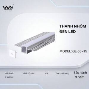 Thanh Nhôm LED Chưa Gắn Dây LED Model GL-55*15 - VNYLED