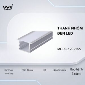 Thanh Nhôm LED Chưa Gắn Dây LED Model GL-20*15A - VNYLED